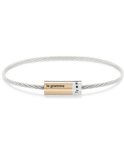 Le Gramme 7g Sterling Silver & 18k Gold Cable Bracelet - White