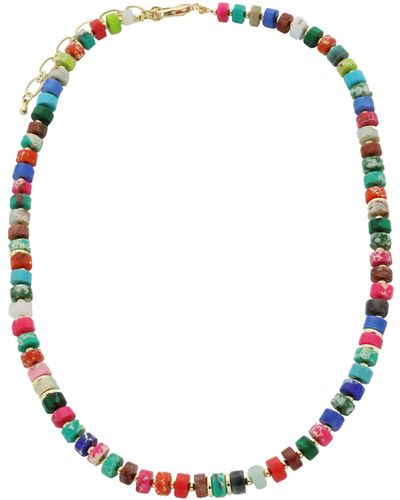 Panacea Beaded Stone Necklace - Multicolor