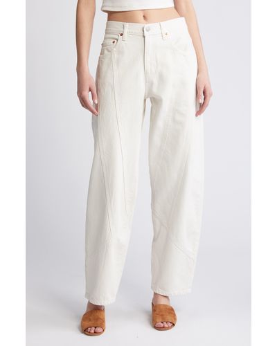 RE/DONE Engineered Wide Leg Jeans - White