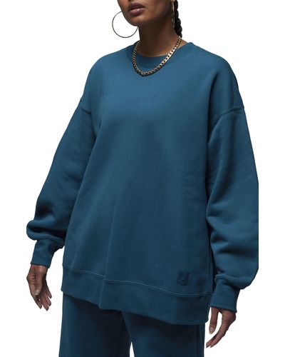 Nike Flight Fleece Oversize Crewneck Sweatshirt - Blue