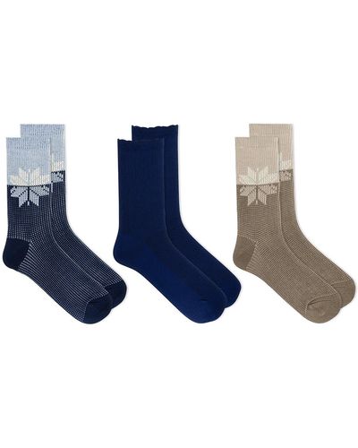 K Bell Socks 3-pack Assorted Crew Socks - Blue