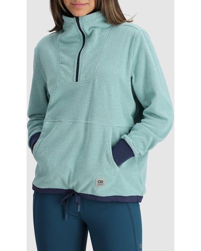 Outdoor Research Trail Mix Quarter Zip Pullover - Green