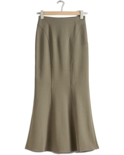 & Other Stories & Fluted Maxi Skirt - Green