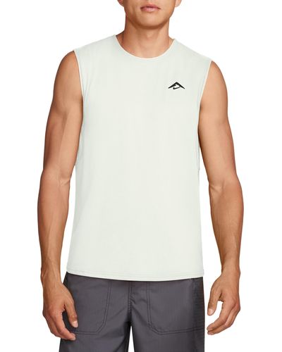 Nike Dri-fit Solar Chase Trail Running Sleeveless T-shirt - White