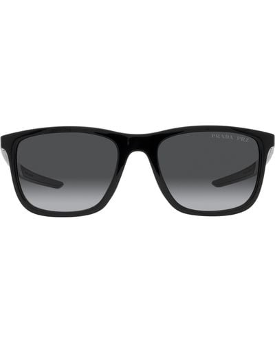 Prada 54mm Gradient Polarized Pillow Sunglasses - Black