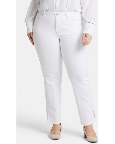 NYDJ Barbara Side Slit Bootcut Jeans - White