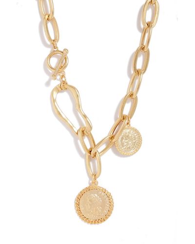 Karine Sultan Coin Drop Necklace - Metallic