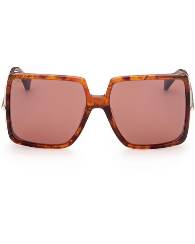Max Mara 58mm Square Sunglasses - Pink