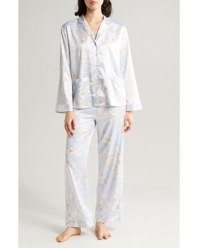 Nordstrom Dobby Satin Pajamas - White