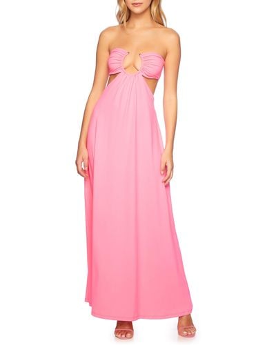 Susana Monaco U Wire Cutout Strapless Maxi Dress - Pink