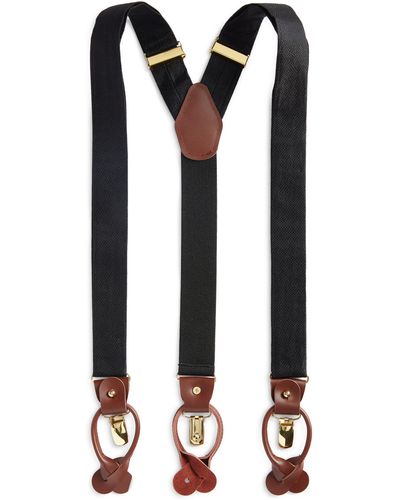 CLIFTON WILSON Silk Suspenders - Black