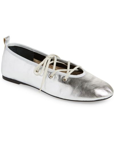 Paloma Wool Pina Lace-up Ballet Flat - White