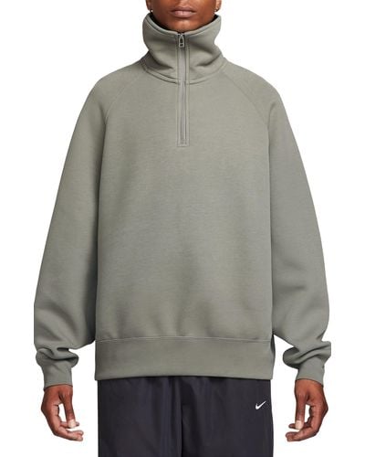 Nike Oversize Tech Fleece Reimagined Half Zip Pullover - Gray