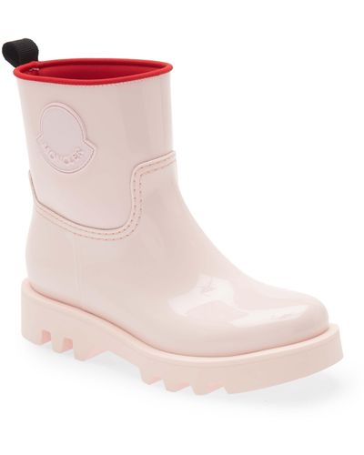 Moncler Ginette Logo Waterproof Rain Boot - Pink