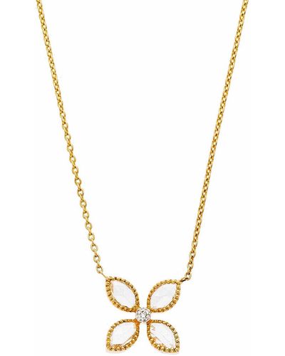 Sethi Couture Diamond Flower Pendant Necklace - Metallic