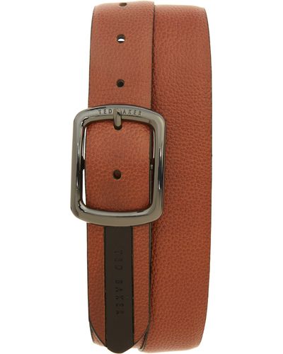 Ted Baker Jaims Contrast Detail Leather Belt - Orange
