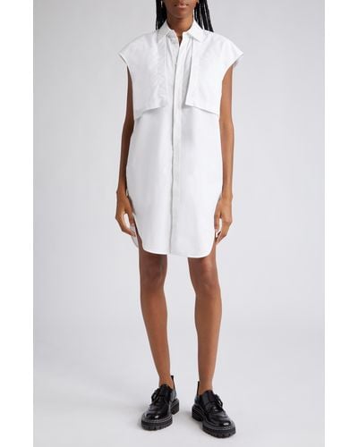 K.ngsley Gender Inclusive Nesli Sleeveless Cotton Poplin Shirt - White