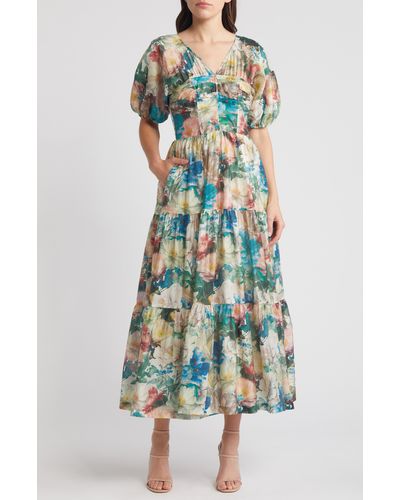 & Other Stories & Floral Print Tiered Dress - White