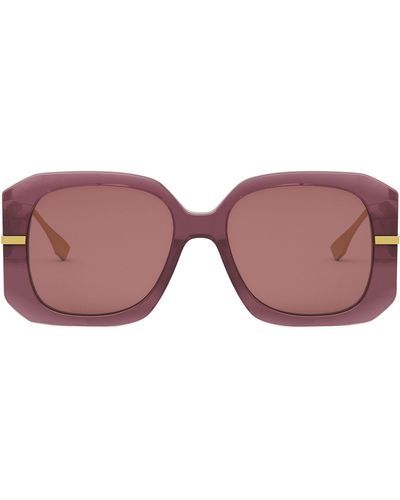 Fendi The Graphy 55mm Geometric Sunglasses - Pink