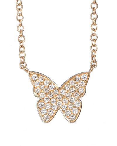 EF Collection Diamond Butterfly Pendant Necklace - Natural
