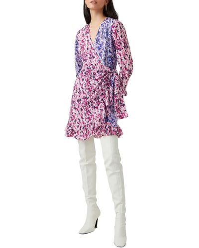 French Connection Courtney Mix Floral Long Sleeve Crepe Dress - Multicolor