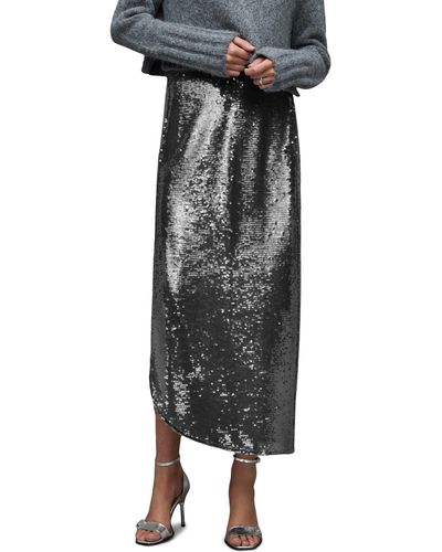AllSaints Opal Sequin Skirt - Black