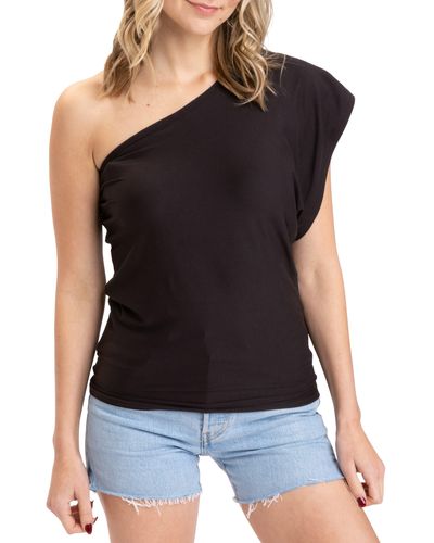 Threads For Thought Shivani Luxe Jersey One-shoulder Top - Black