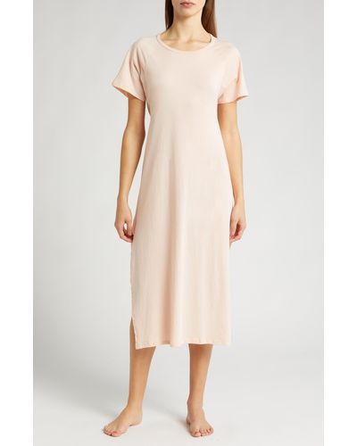 Lunya Short Sleeve Organic Pima Cotton Nightgown - Natural