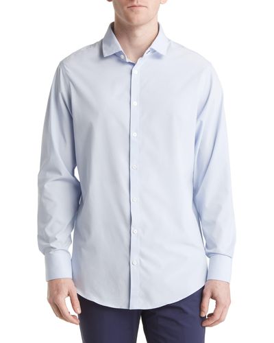 Mizzen+Main Mizzen+main Leeward Trim Fit Solid Performance Button-up Shirt - White
