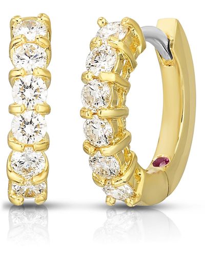 Roberto Coin Perfect Diamond Hoop Earrings - Metallic
