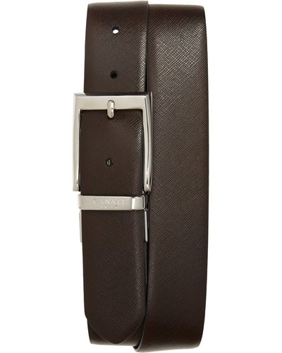 Canali Reversible Calfskin Leather Belt - Brown