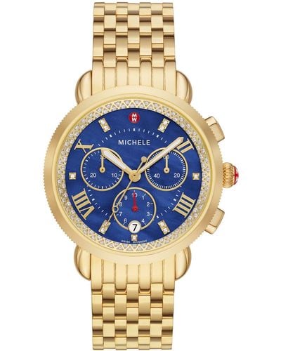 Michele Sport Sail Diamond Bracelet Watch - Blue