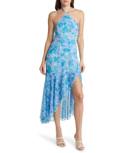 French Connection Gretha Floral Halter Dress - Blue