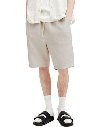 AllSaints Hanbury Cotton & Linen Shorts - Natural