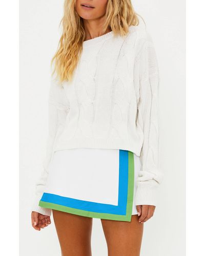 Beach Riot Clarice Cotton Cable Sweater - White