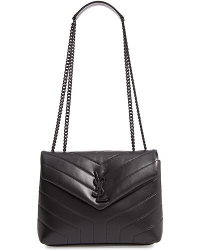 Saint Laurent Small Loulou Matelassé Leather Shoulder Bag - Black