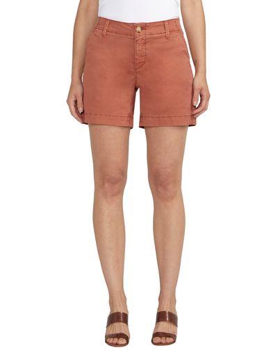 Jag Jeans Mid Rise Twill Chino Shorts - Red