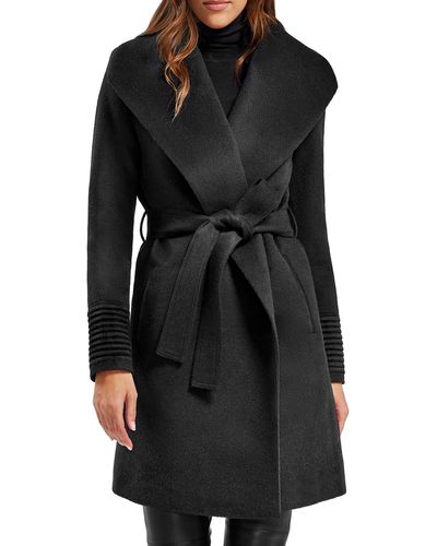 Sentaler Shawl Collar Alpaca & Wool Blend Coat - Black