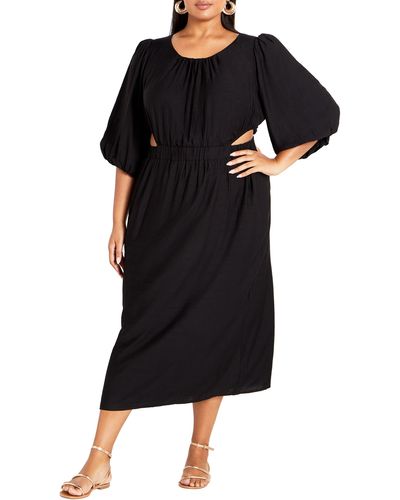 City Chic Harriet Cutout Midi Dress - Black