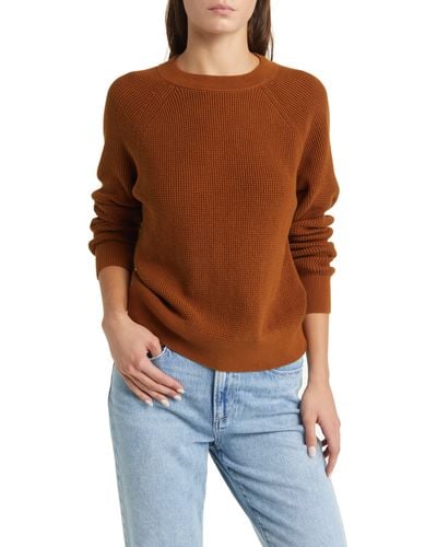 Treasure & Bond Thermal Knit Cotton Sweater - Orange