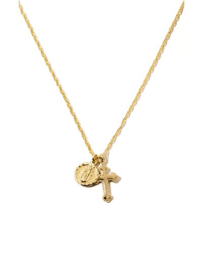 Child Of Wild The Hail Mary Dainty Pendant Necklace - Metallic