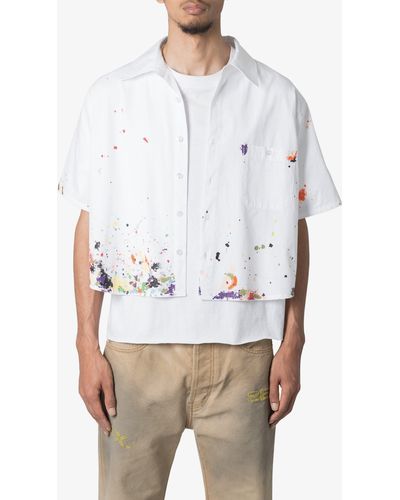 MNML Painter Short Sleeve Button-up Shirt - White