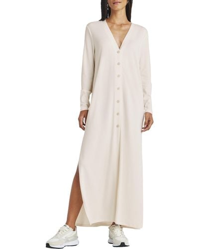Splendid Brooke Button-up Long Sleeve Maxi Dress - Natural
