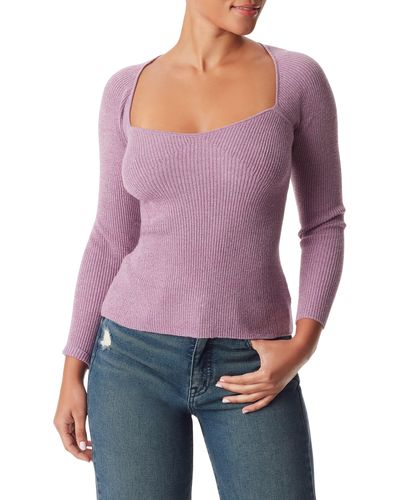 Sam Edelman Skye Sparkle Rib Sweater - Purple