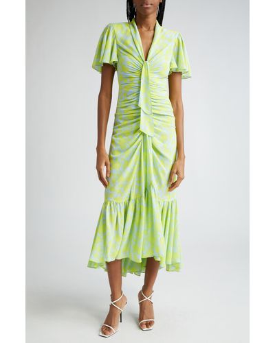 Cinq À Sept Peeta Floral Print Ruched Maxi Dress - Green