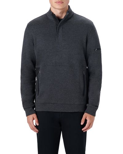 Bugatchi Quarter Zip Sweatshirt - Gray