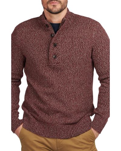 Barbour Sid Half Zip Wool & Cotton Sweater - Brown