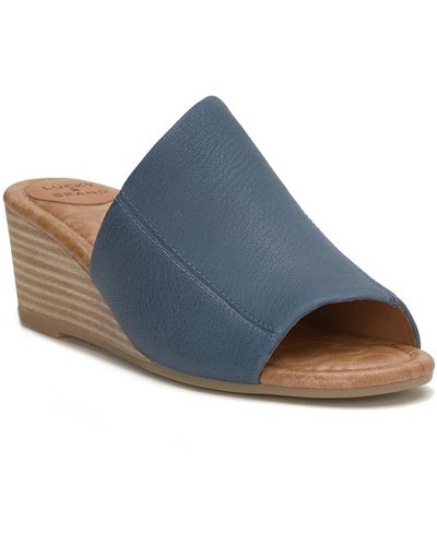 Lucky Brand Malenka Wedge Slide Sandal - Blue