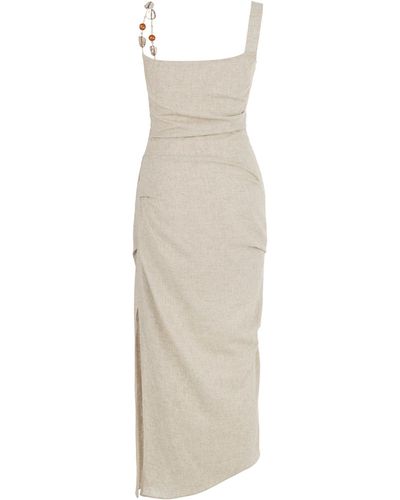 Nocturne Long Dress With Accessory Strap - White