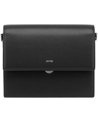 JW PEI Mini Flap Faux Leather Crossbody Bag - Black